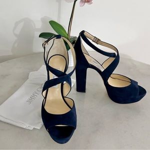 ♦️SOLD♦️ Jimmy Choo 120 Navy Platform Sandals EU40/US9